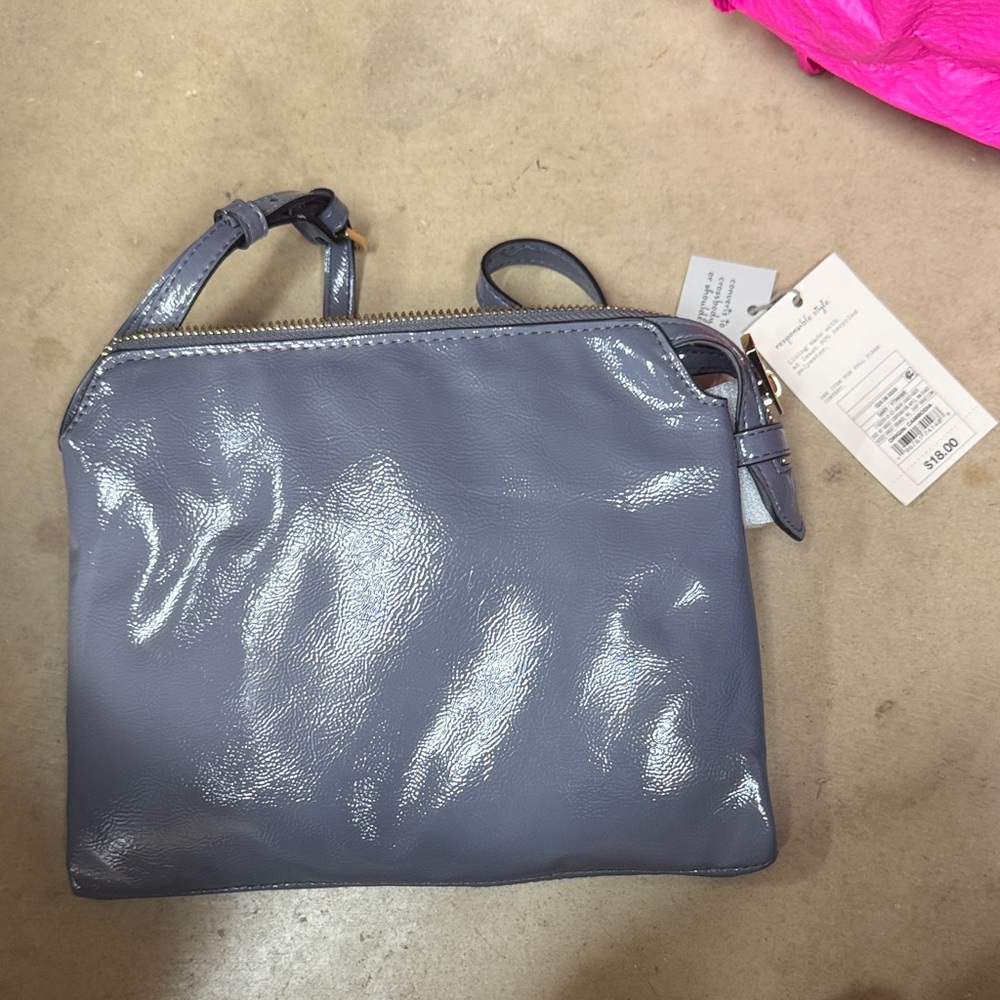 a new day Glossy Blue Crossbody Bag